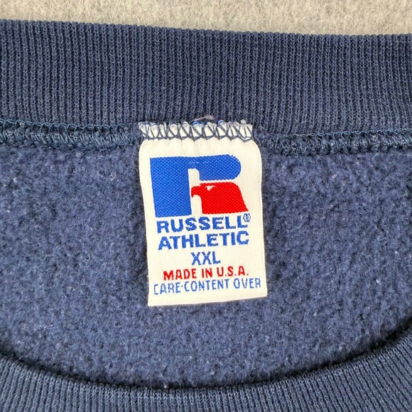 Vintage Russell Athletic Sweatshirt Mens XXL Navy Blue Miami University 90s USA - Picture 5 of 9